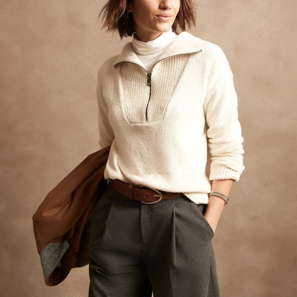 Banana Republic Marled Half-Zip Sweater​ - Picture 1 of 1